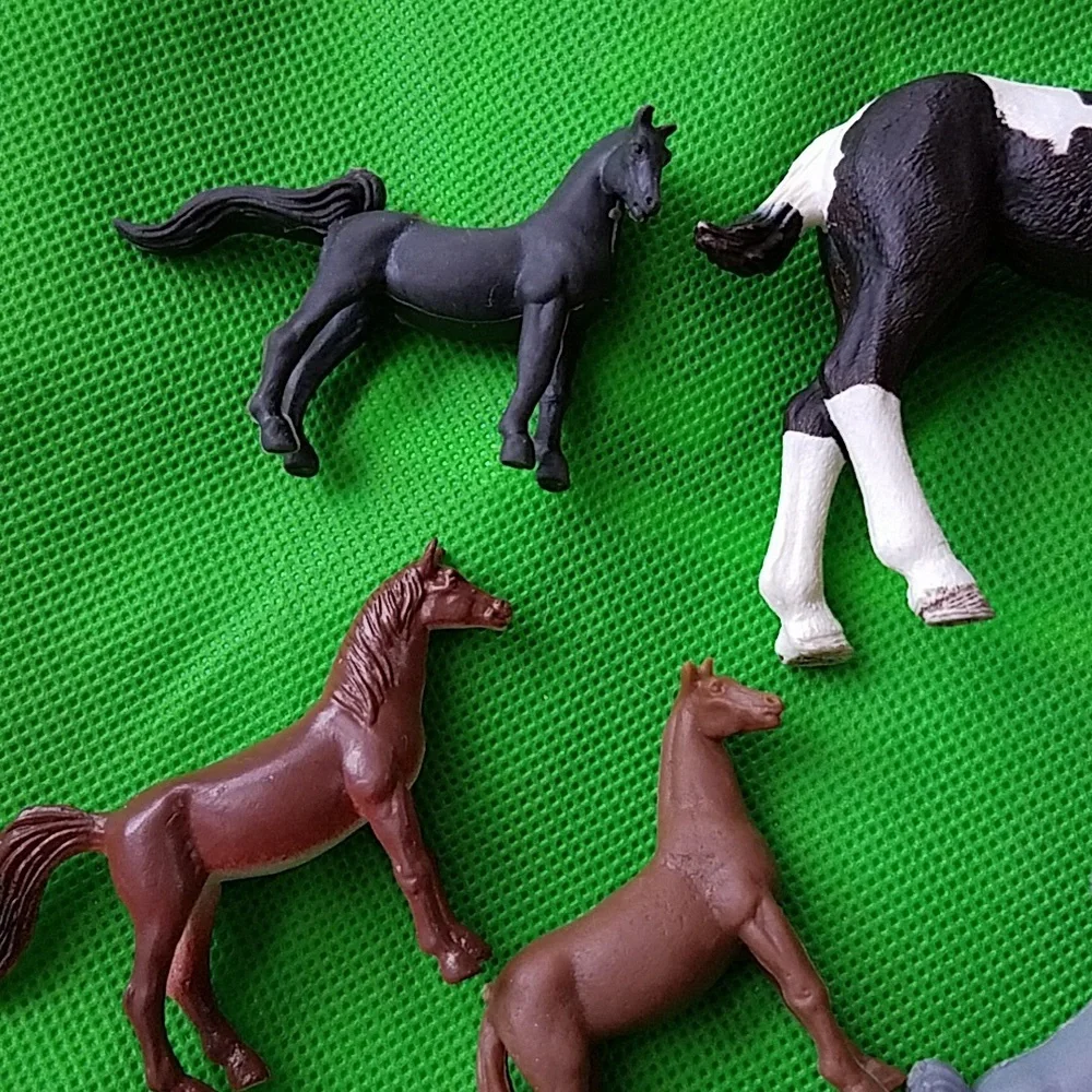 Assorted Horse Figurine Set - Black, Brown, Gray - Set Of 7. - Picture 8 of 10